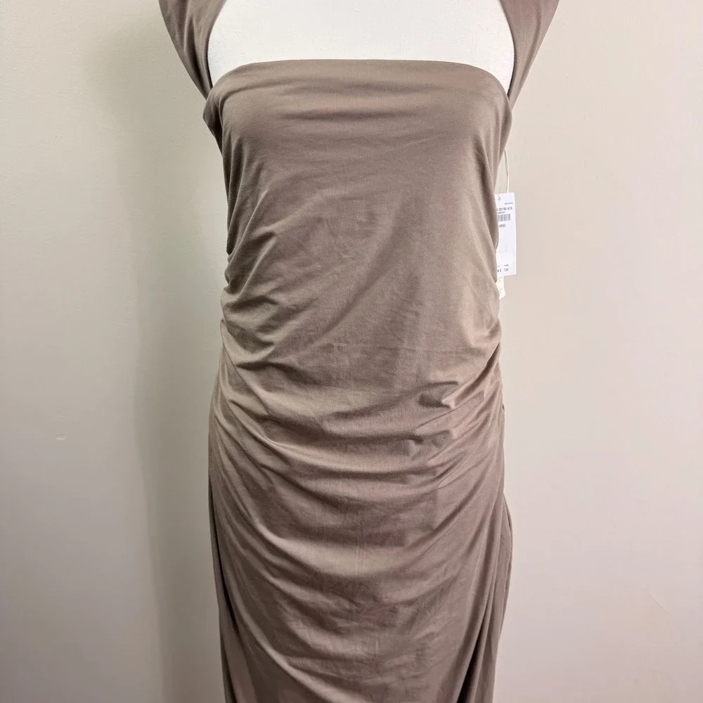 Abercrombie & Fitch Womens Brown Ruched Draped Maxi Dress Size XL NEW